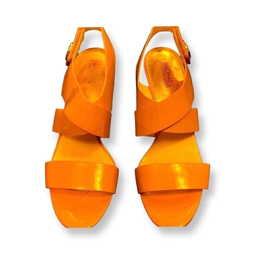 Michael Kors- Tan Patent Leather - Strappy Heels SIze 9.5 Medium